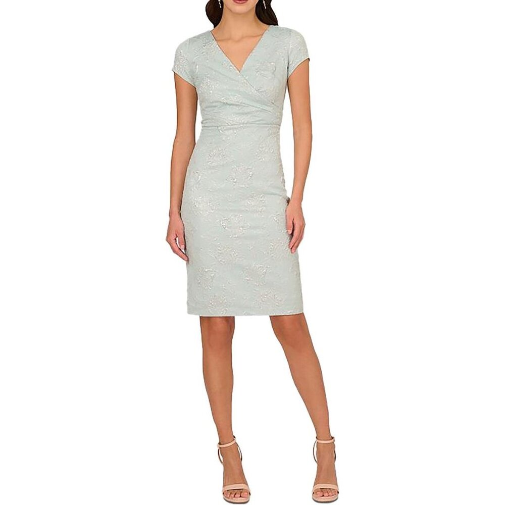 **Adrianna Papell** Floral Jacquard Sheath Cocktail Dress 8